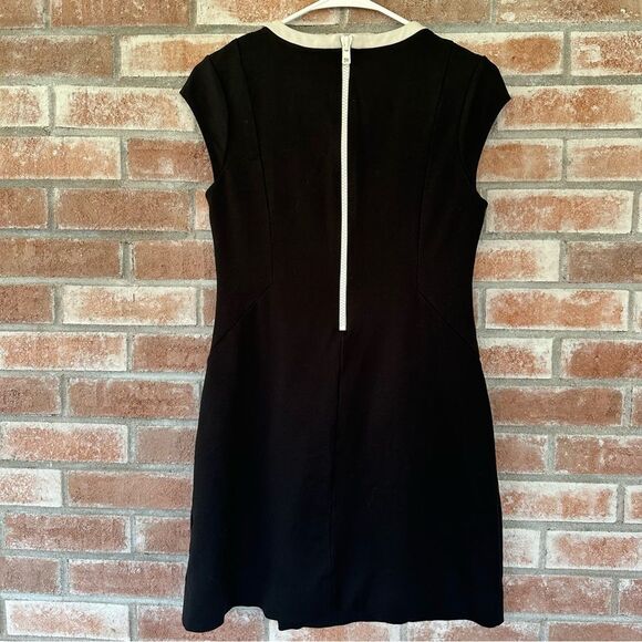 Kate Spade Daria Cap Sleeve Black Dress Women’s 4 White Trim A Line Ponte Knit - Picture 7 of 11